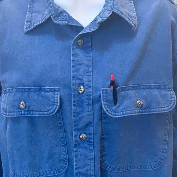 Handsome, versatile Stanley Blacker Denim button up shirt with a pen pocket! S-L - Picture 2 of 8